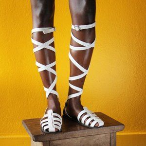 Loza Maléombho White Strappy Sandals